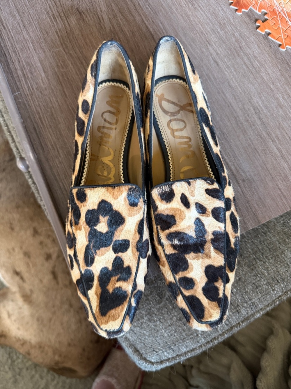 Sam Edelman Leopard-Print Loafers in Tan and Black